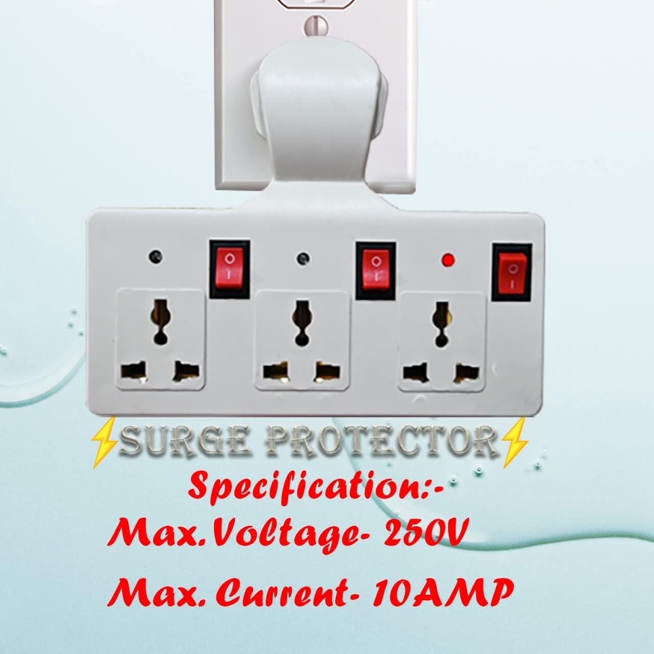 3 Pin Multi Plug Point  Cordless Wall Socket Extension Board